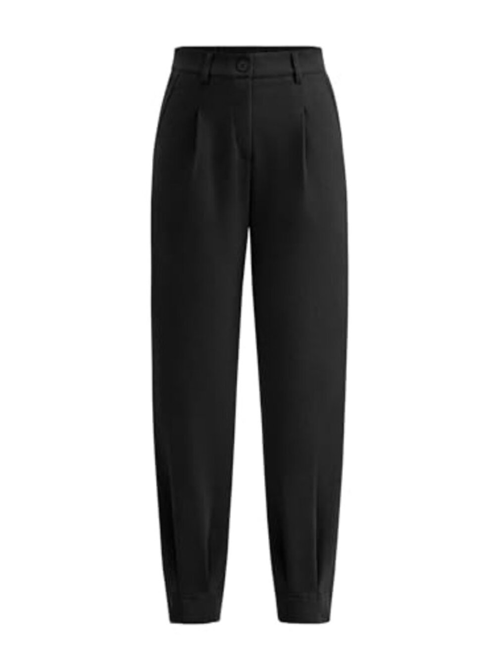 Women's High Waisted Pleated Tapered Ankle Trousers with Pockets